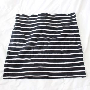 Black and White Striped Pencil Skirt